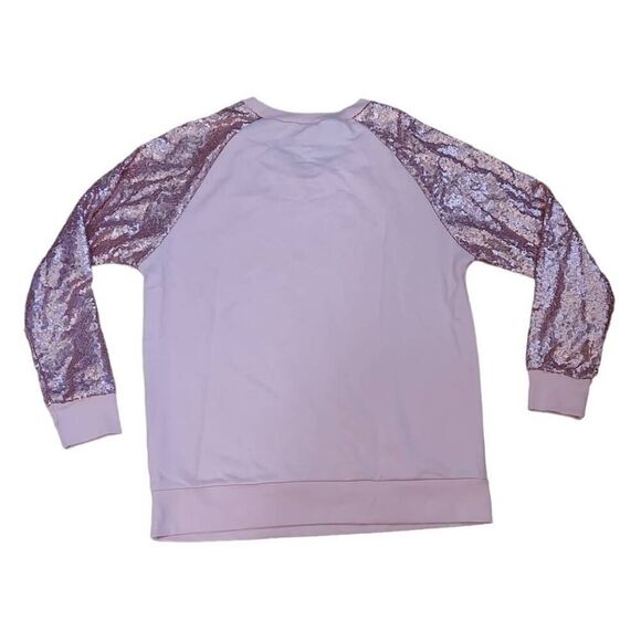 💞3 for $20💞Dear Santa Made Right Pink Sequin Sweatshirt Size L - Picture 2 of 6